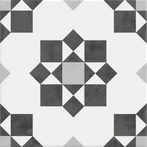 Mono Serra Floor Tiles Braga Black White Matte 8" x 8"