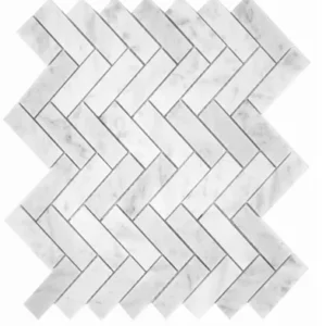 Mono Serra Mosaic Designer Choice Carrara Herringbone Glossy 12-3/4" x 13-1/16"