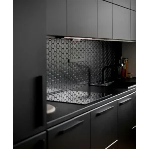 Mono Serra Mosaic Mosaics Black Hexagon Matte 12" x 12"