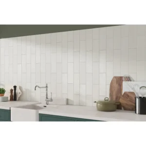Mono Serra Wall Tiles Structures White Glossy 4" x 12"