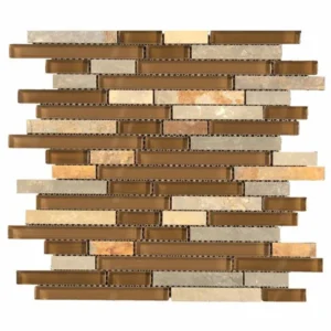 Mono Serra Mosaic Glass Mosaics Combo Brown Multi Glossy 12" x 12"