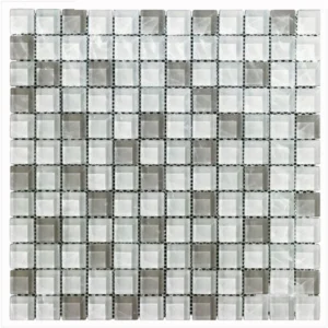Mono Serra Mosaic Glass Mosaics Off White Glossy 12" x 12"