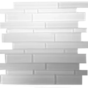 Mono Serra Mosaic Glass Mosaics Skyline Bianco Glossy 12" x 12"