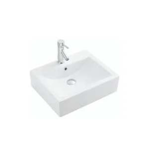 21in Rectangular Vessel Sink in Porcelain with One Faucet Hole