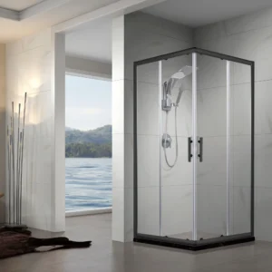 ROMAN 36 inch Square Corner Shower Door in Matte Black