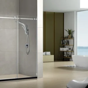 Sliding Shower Door in Chrome with Clear Glass