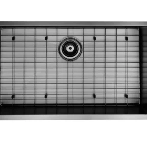 30 in Black Nano Stainless Steel Sink, 16 gauge with Grill