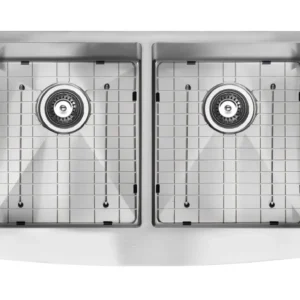 33x20in Farmhouse Apron-Front Stainless Steel, Double Bowl Kitchen Sink (50/50)