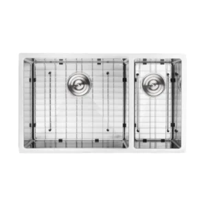 33x22 in Stainless Steel Double Bowl Kitchen Sink (60/40)