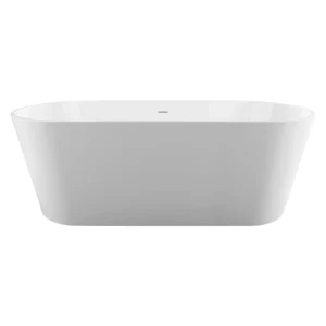 54-inch Oval Freestanding Bathtub in Pure White Acrylic with Slotted Overflow