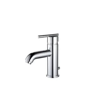 Classic Single Handle One Hole Vanity Sink Faucet in Polished Chrome, Drain with overflow included