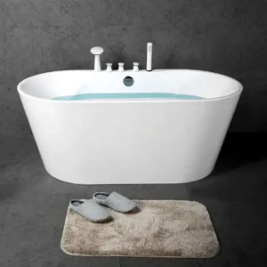 Freestanding Oval Bathtub in Glossy Black (60in, 67in)