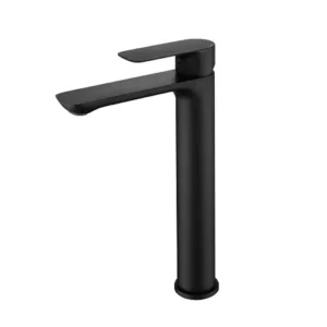 Matte Black One Hole Faucet with Rounded Corners for Vessel Sinks