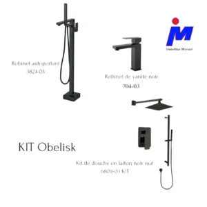 Obelisk 3 Piece Squared Faucet Kit