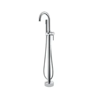 Round Freestanding Tub Faucet with Hand Shower