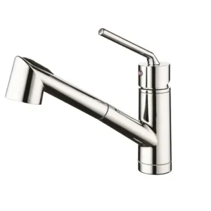 Single Handle Low Profile Kitchen Faucet in Brushed Nickel
