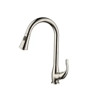 Single Handle Pull Down Kitchen Faucet in Brushed Nickel
