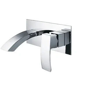 Single Handle Wall Mount Bathroom Faucet in Chrome