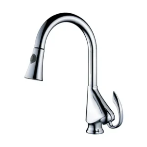 Single Pull Down Kitchen Faucet in Polished Chrome