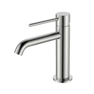 Slim Bathroom Vanity Faucet with Curved Spout