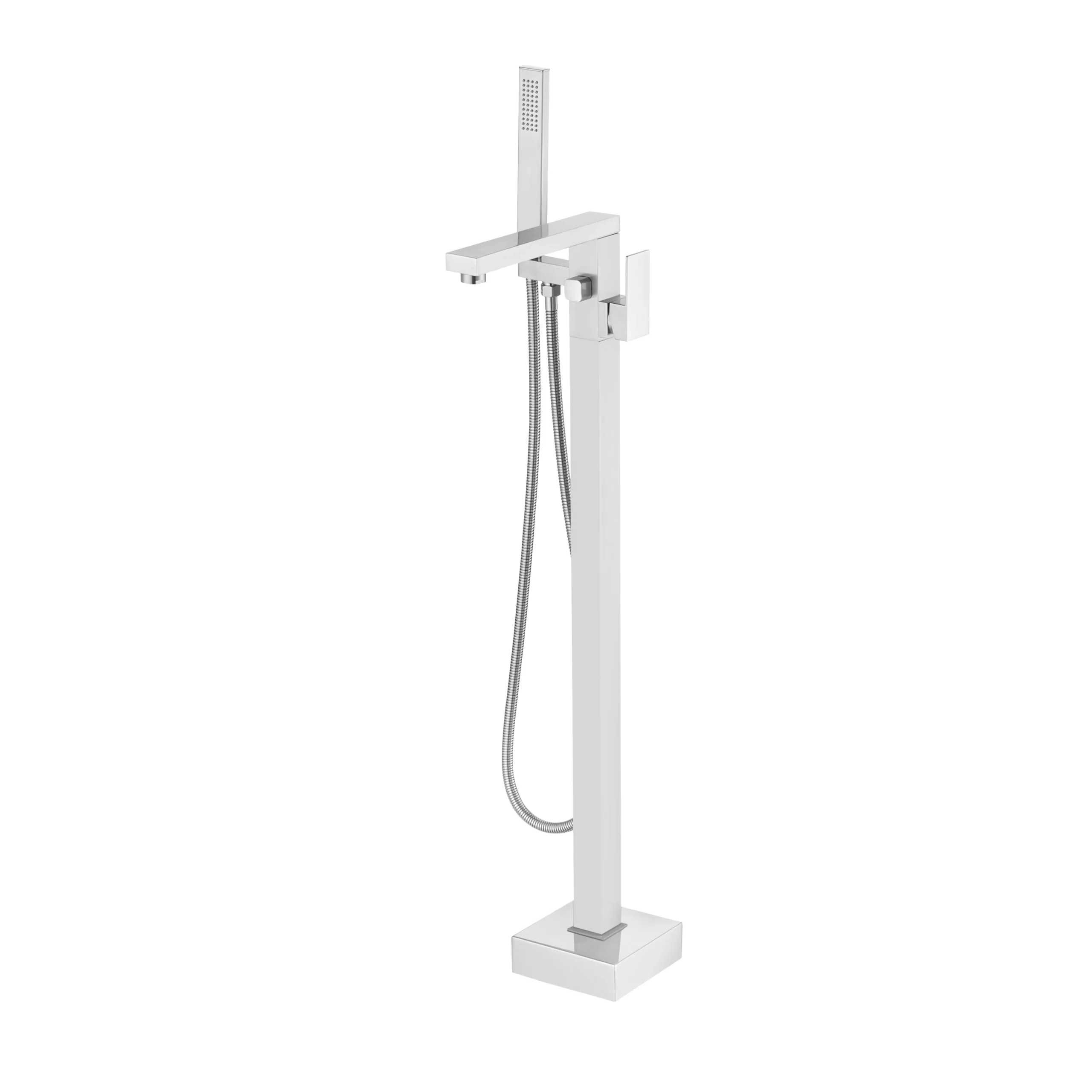 Square Freestanding Tub Faucet with Hand Shower