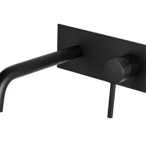 Wall Mount Bathroom Sink Faucet in Matte Black