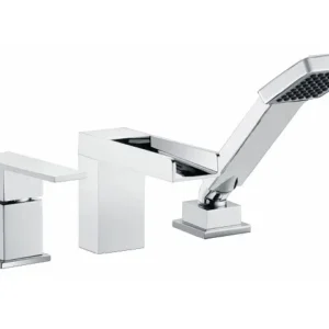 Waterfall Bathtub Faucet 3 holes with Hand Shower in Chrome